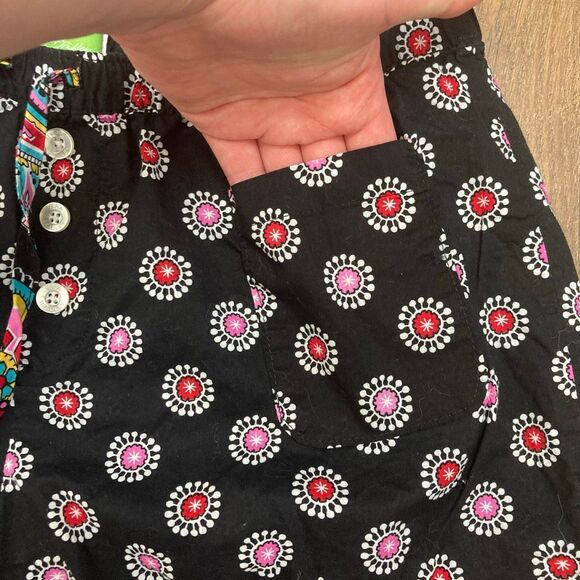 Vera Bradley‎ Loungewear Sleepwear Black Shorts 100% Cotton Abstract Floral sz S - Picture 3 of 10